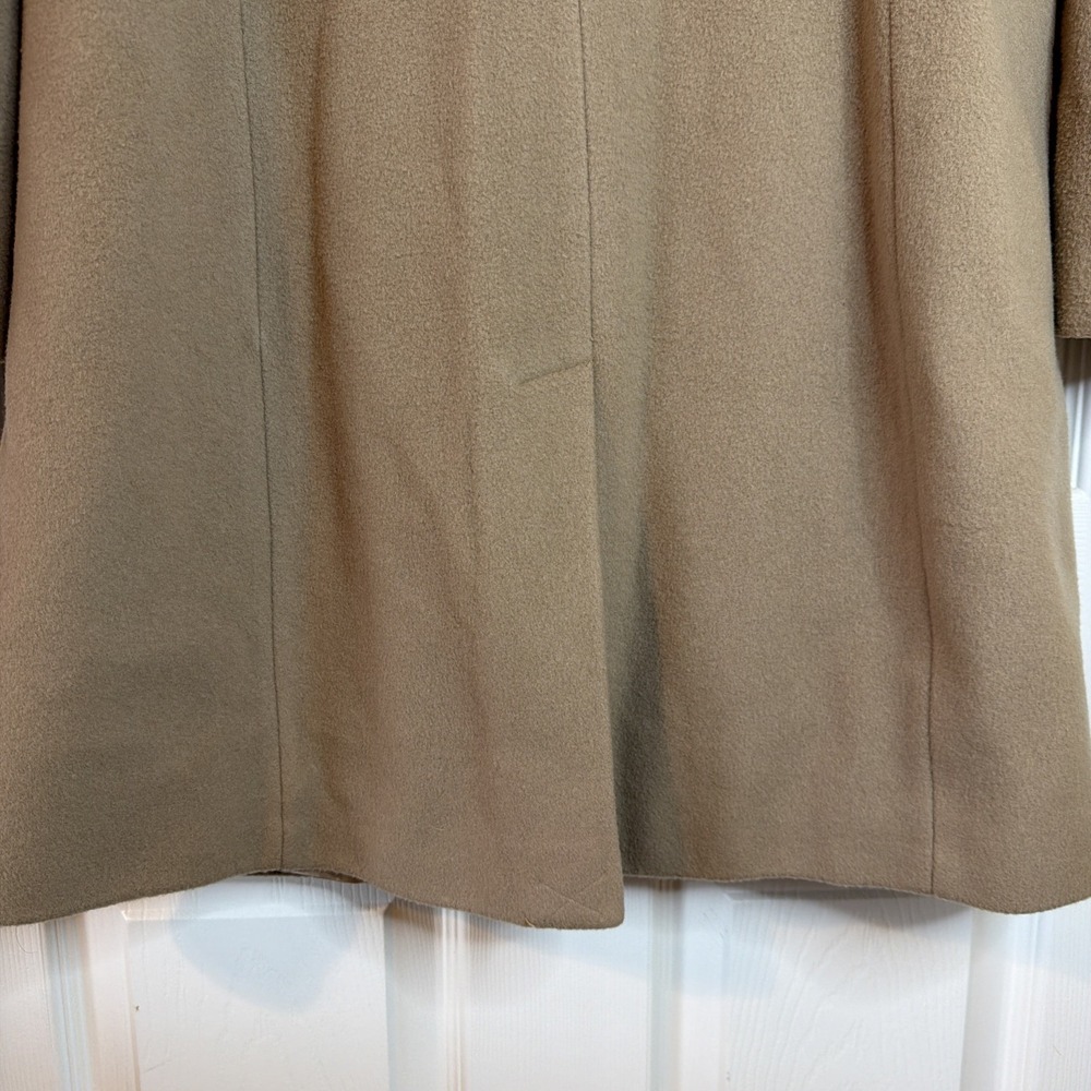 Calvin Klein Women's Camel Mid-Length Wool Blend Lined Overcoat Pockets Sz 8 - Picture 4 of 14